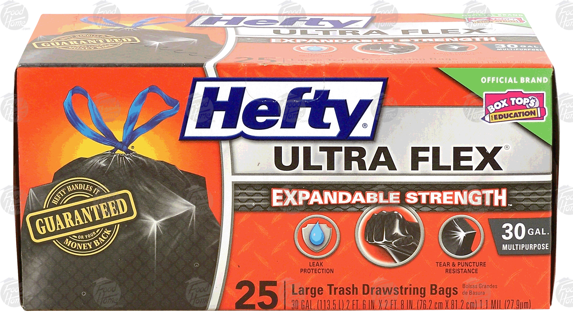 Hefty Ultra Flex 30 gallon multipurpose large trash drawstring bags Full-Size Picture